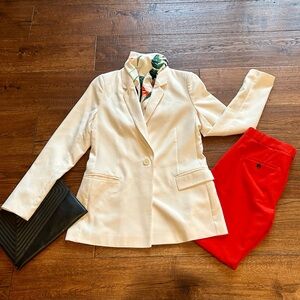 The Drop Cream Long Line Blazer